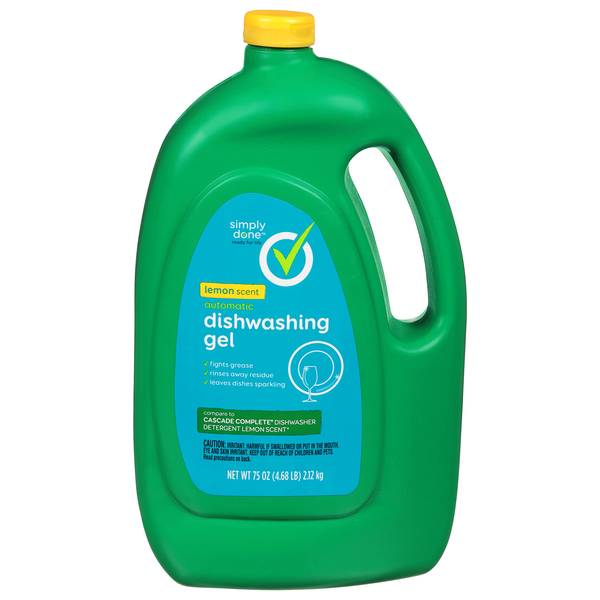 Simply Done Lemon Scent Automatic Dishwashing Gel With Bleach