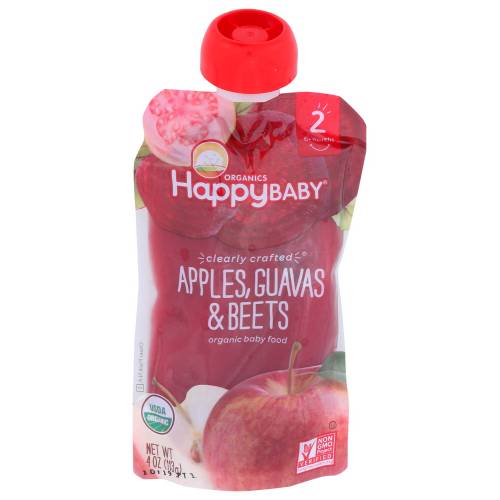 Happy Baby Organic Apple Guava & Beet Stage 2 Pouch
