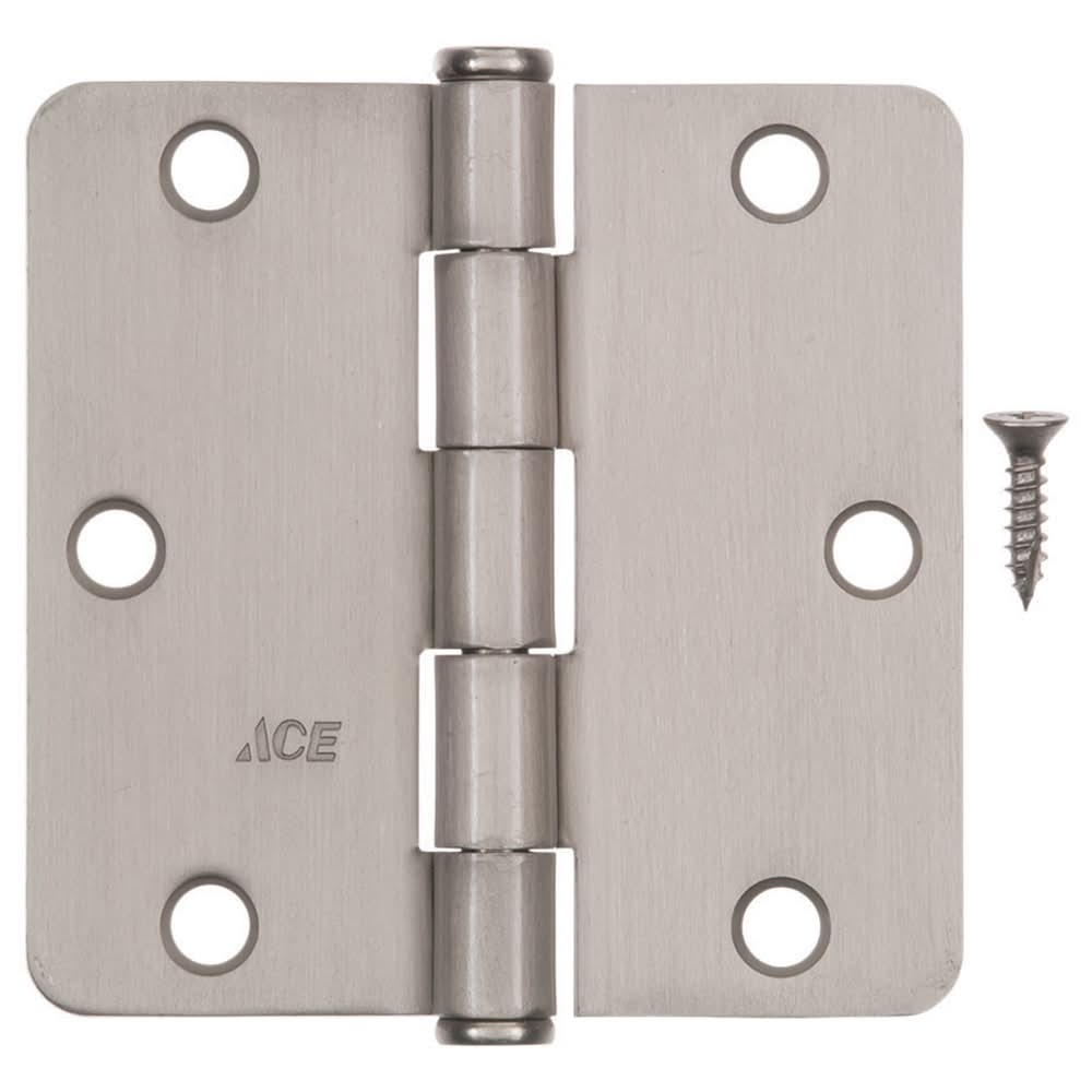Ace 3-1/2 In. L Satin Nickel Residential Door Hinge 1 Pk