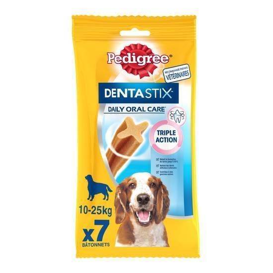 Pedigree dentastix bâtonnets hygiène bucco dentaire pour moyen chien, 7 pcs