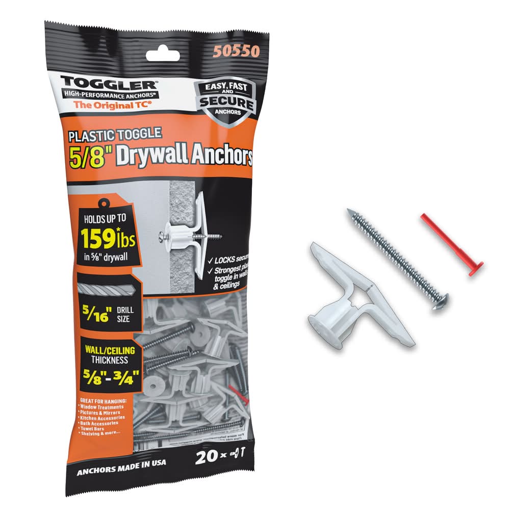 TOGGLER 237-lb 5/16-in x Assorted length Toggle bolt with Screws Included 20-Pack