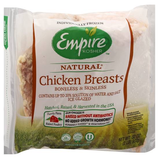 Empire Kosher Natural Boneless & Skinless Chicken Breasts (32 oz)
