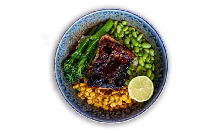 Grilled Salmon Donburi 烤三文鱼盖饭