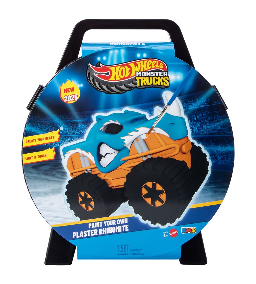 Hot Wheels Monster Trucks Paint Your Own Plaster Rhinomite Set