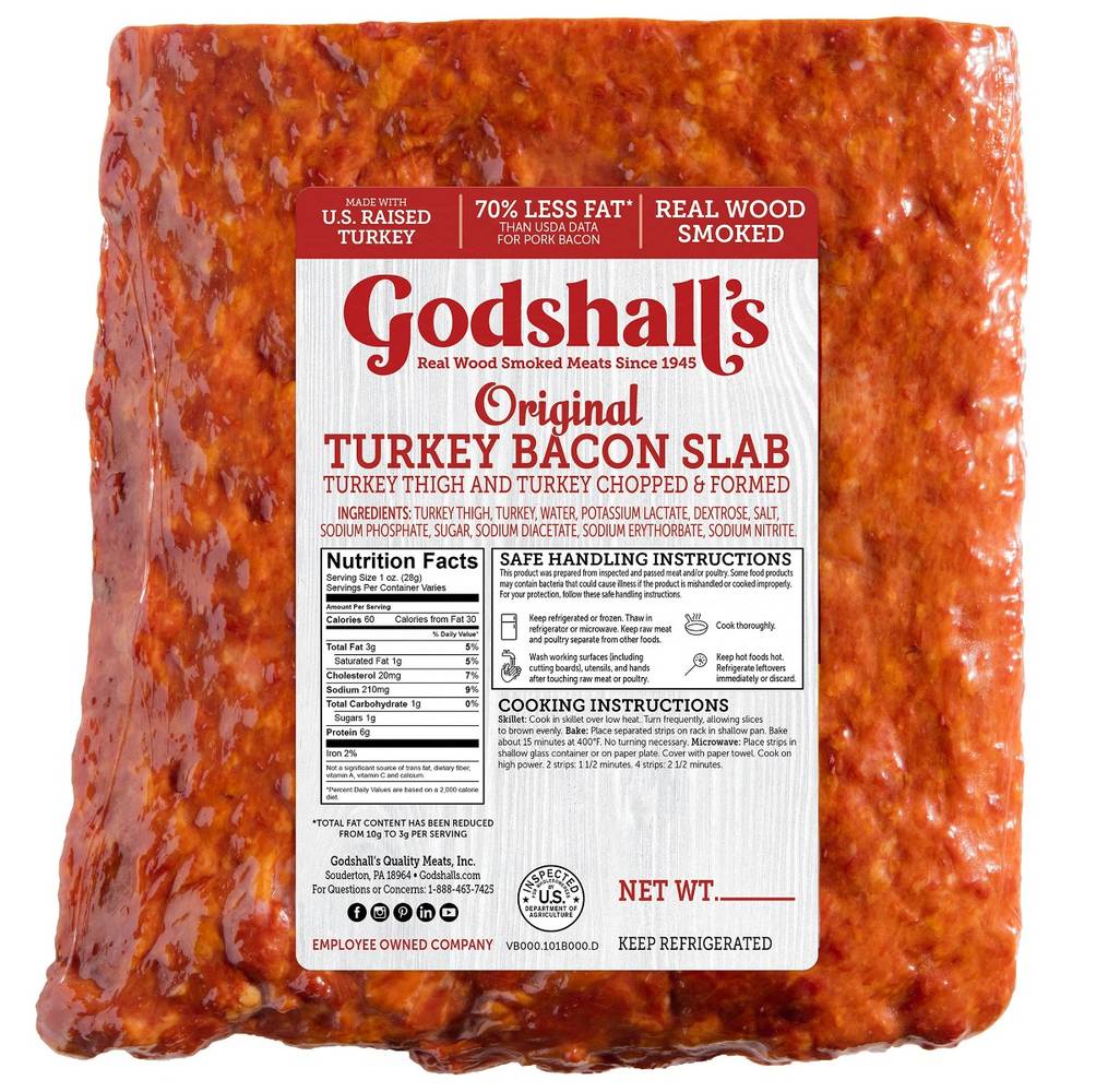 Godshalls - Turkey Bacon Slab (1 Unit per Case)