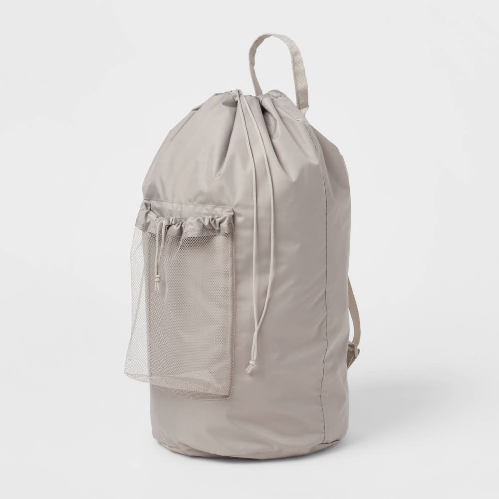 Brightroom Textured Backpack Laundry Bag, Gray