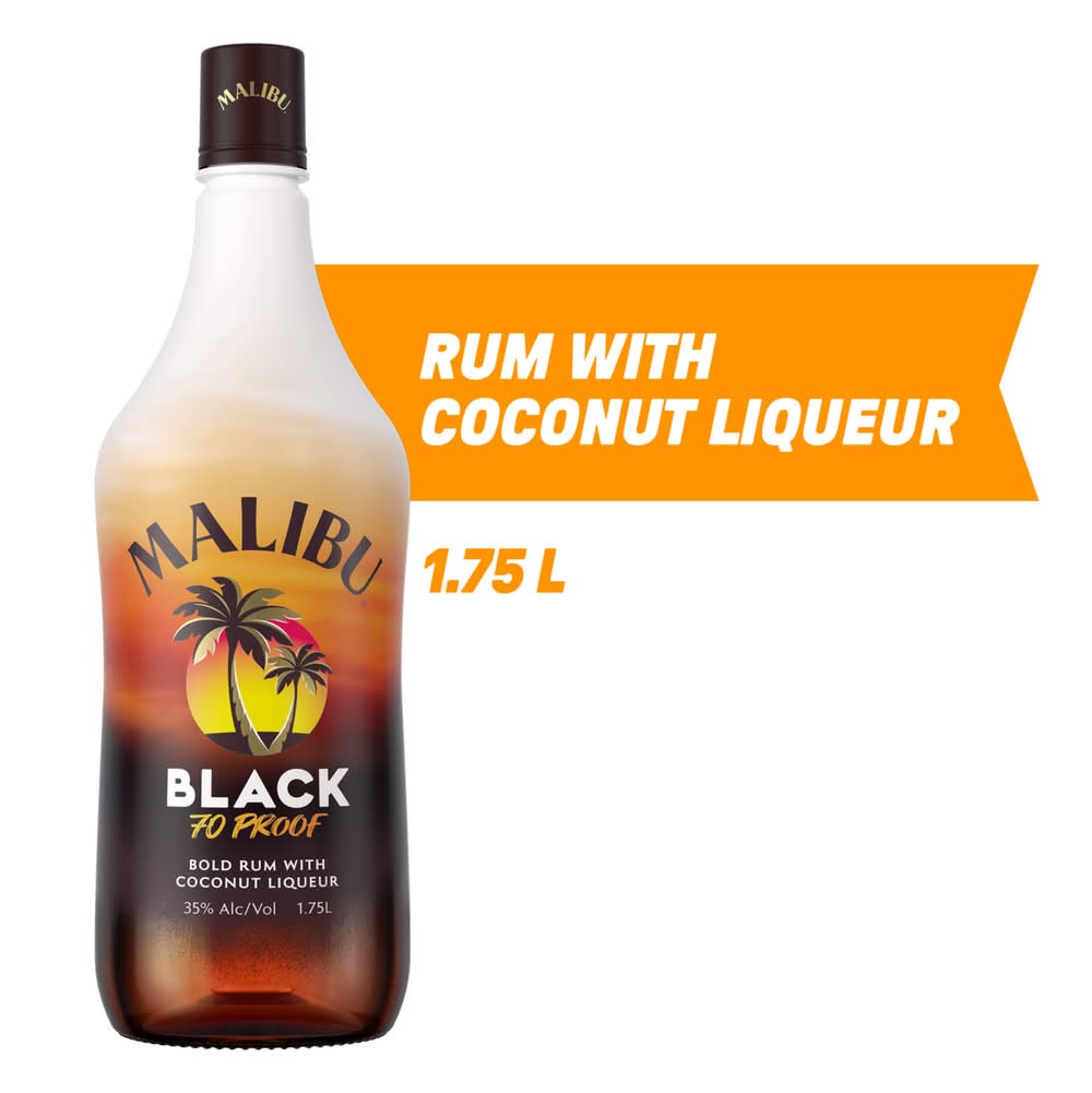 Malibu Black Caribbean Rum With Coconut Liqueur (1.75 L)