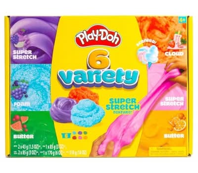 Play-Doh Super Stretch Variety Compounds Kit Age 4y+, Assorted (6 ct)