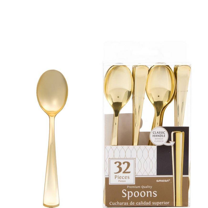 Amscan Premium Plastic Spoons (gold)