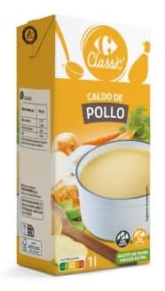 Caldo de pollo Classic Carrefour sin gluten brik 1 l.