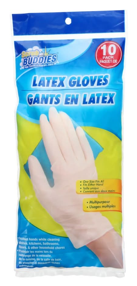 Scrub Buddies Latex Gloves, OSFM (10 ct)
