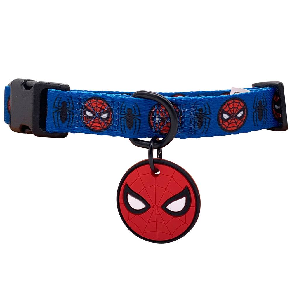 Spiderman Dog Collar (Color: Blue, Size: Small)