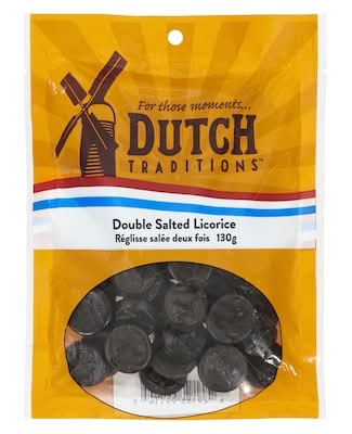 Dutch Traditions Licorice Candies, Double Salted (130 g)