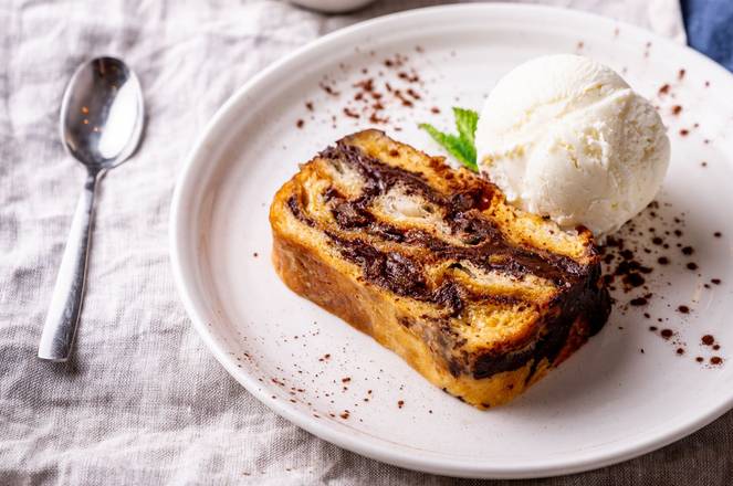 Chocolate Bread & Butter Pudding V