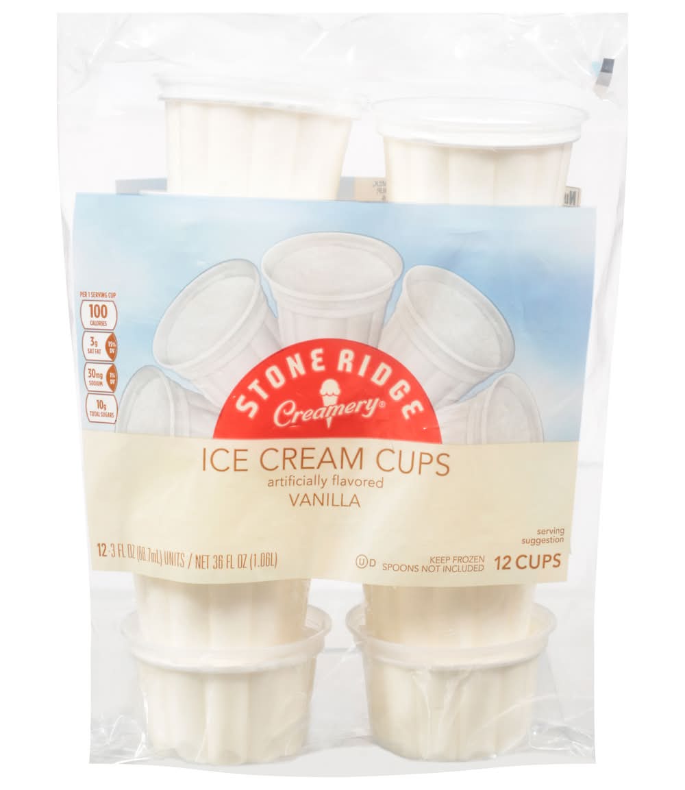 Stone Ridge Creamery Vanilla Ice Cream Cups (36 fl oz, 12 ct)