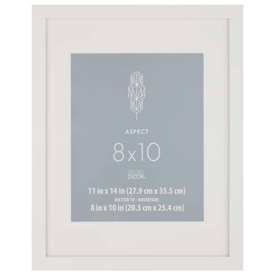 Studio Décor Aspect Narrow Frame With Mat, 8 in X 10 in, White