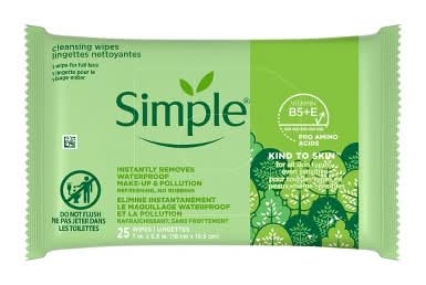 Simple Kind To Skin Cleansing Facial Wipes, 7x6.5 in (25 ct)