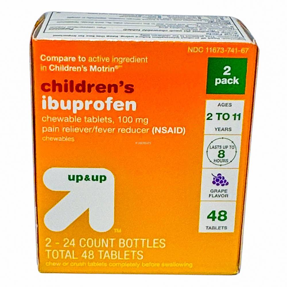 up&up Ibuprofen Children's Chewables Tablets, Grape (2 x 48 ct)