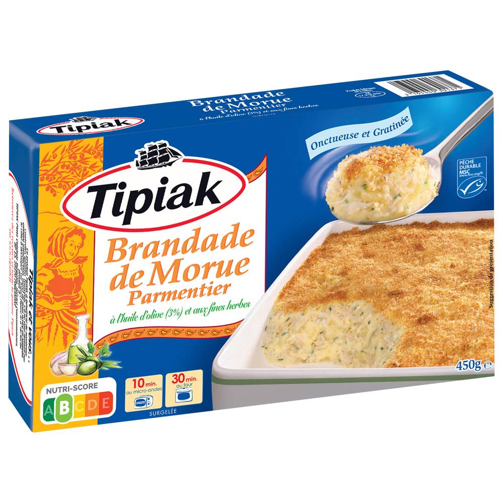 Tipiak - Brandade de morue parmentier à l'huile d'olive (450g)