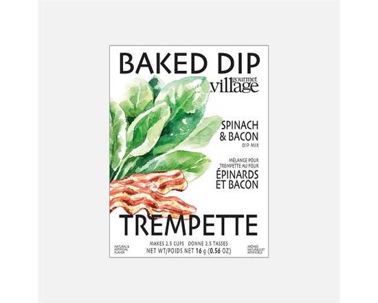 Gourmet du Village · Mélange Pour Trempette Au Four Épinards Et Bacon Par Gourmet Du Village (None) - Spinach & Bacon Baked Dip Mix (23 g)