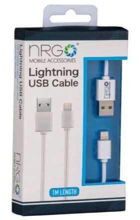 NRG 1 m, White, Mobile Accessories Iphone Lightning Charging Usb Cable