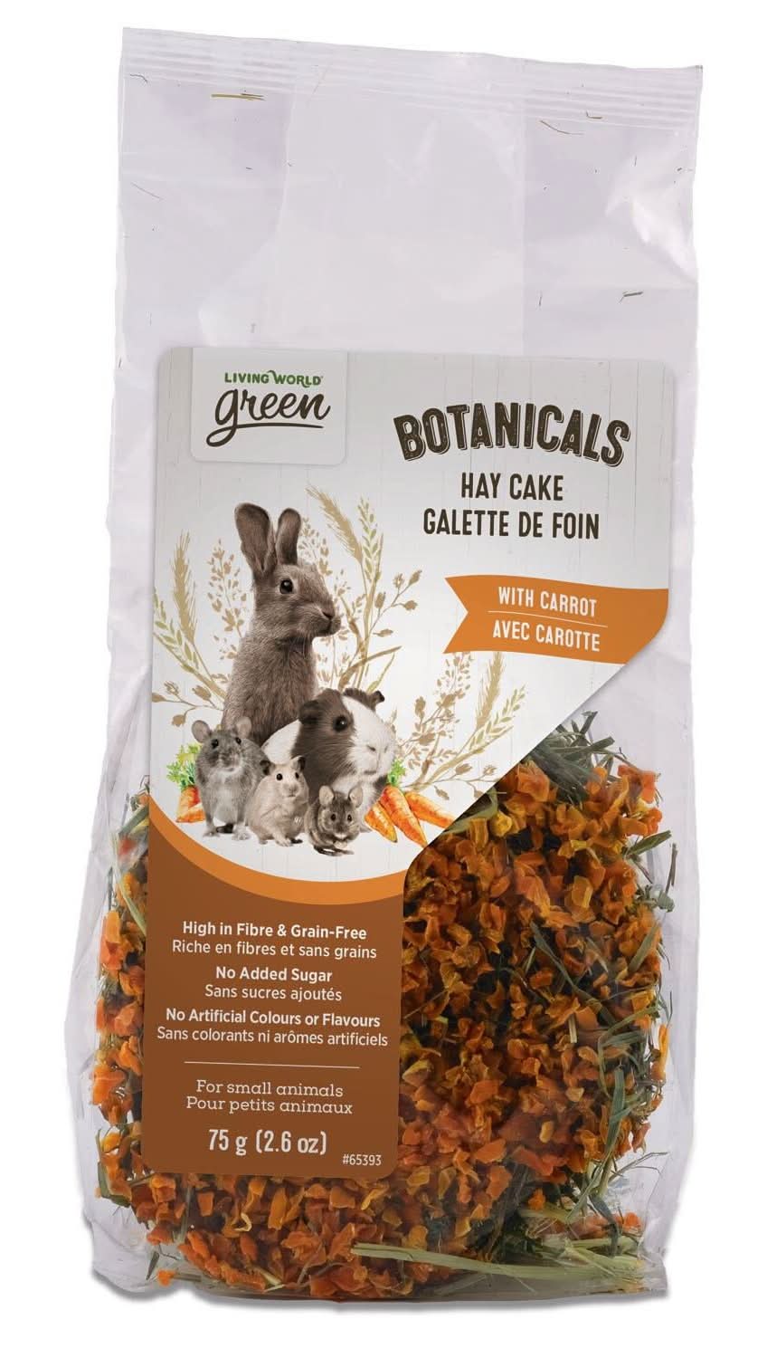 Living World Green Botanicals Hay Cake with Carrots for Small Animals, 2.6 oz
