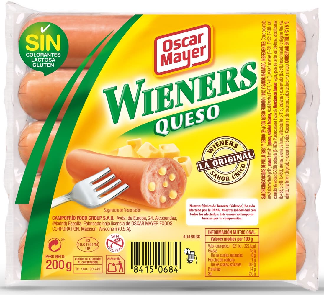 Salchichas wieners con queso · P3 (200 g)