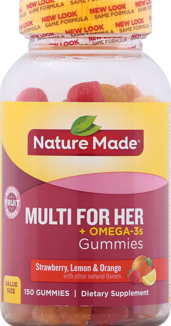 Nature Made Strawberry Lemon & Orange Multi For Her Omega-3S Gummies