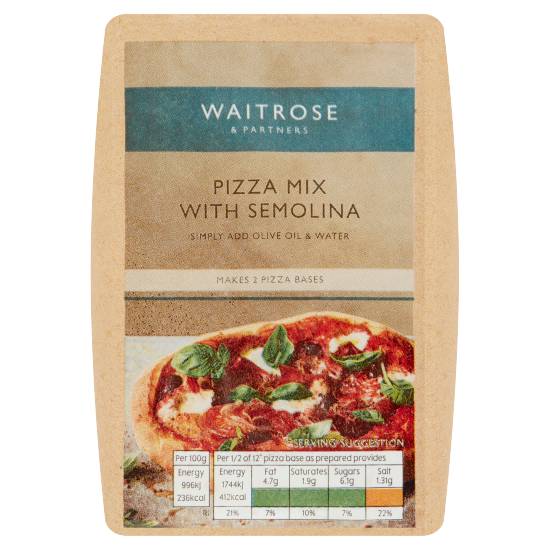 Waitrose Pizza Mix With Semolina