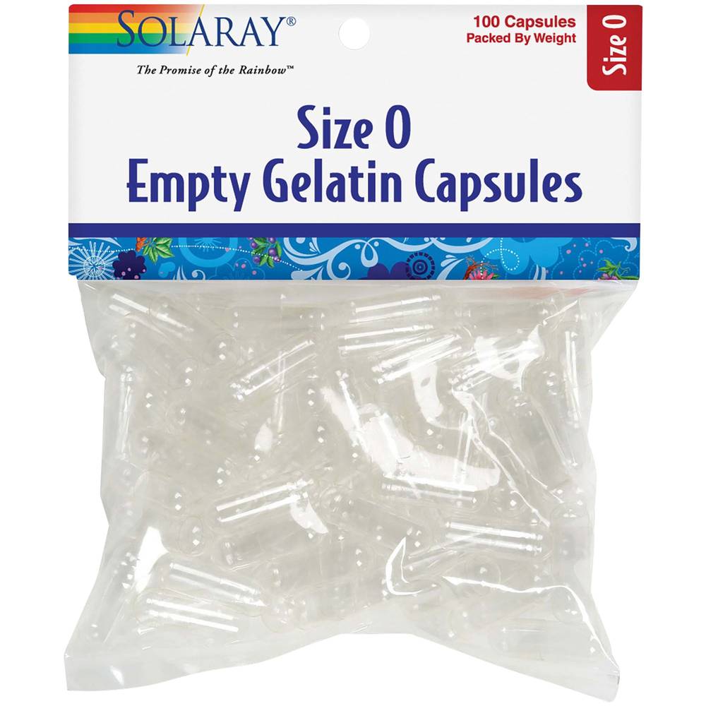 Empty Gelatin Capsules, Size 0 (100 Capsules)