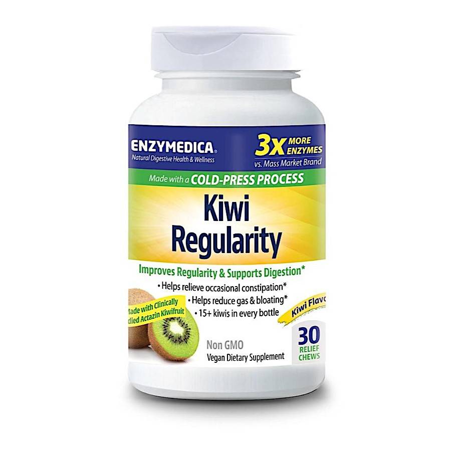 Enzymedica Kiwi Regularity Improves Regularity & Support Digestion Chews (30 ct)