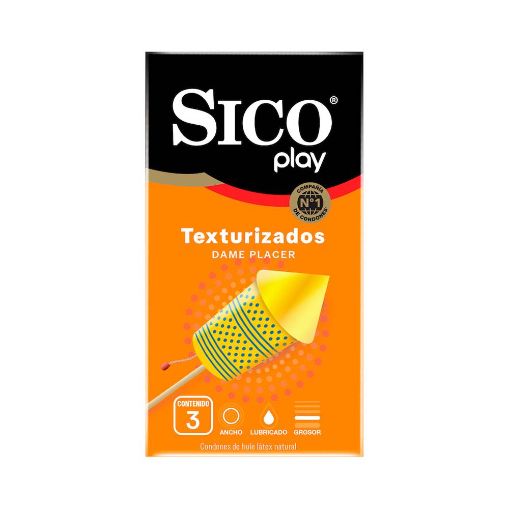 Sico condones play texturizados (3 un)