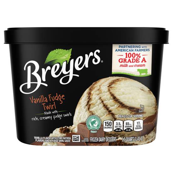 Breyers Vanilla Fudge Twirl Frozen Dairy Dessert