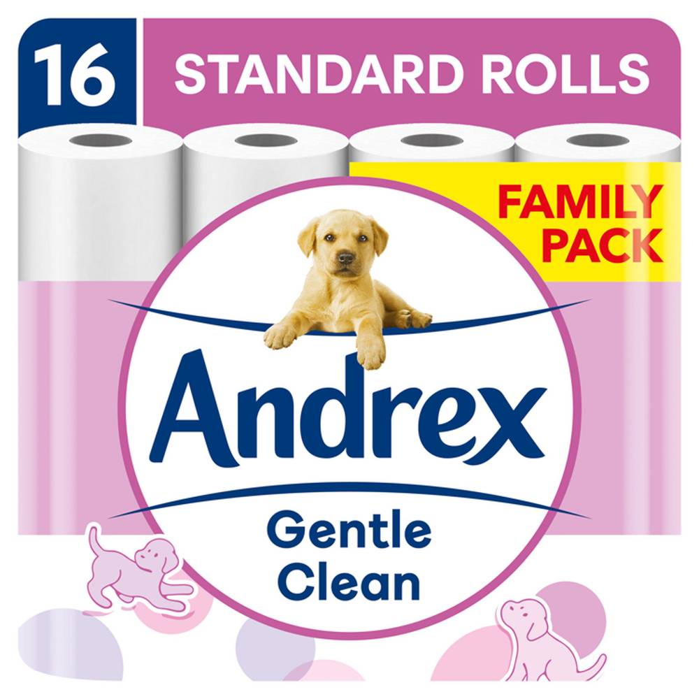 Andrex Gentle Clean Toilet Tissue Rolls x16