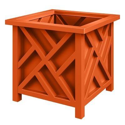 Pure Garden 15.5in Lattice Planter Box, Terracotta