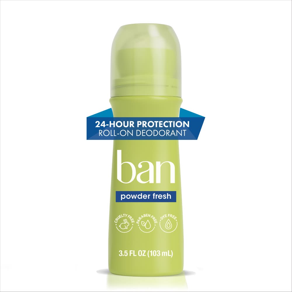 Ban Roll-On Powder Fresh Antiperspirant Deodorant (3.5 fl oz)