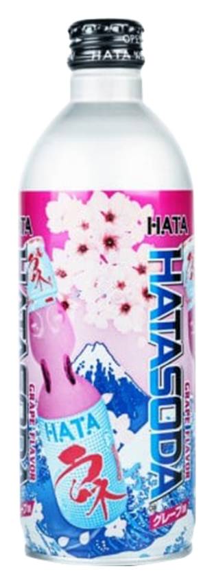 Hata Kosen Grape, Ramune Flavored Soda Drink (500ml)