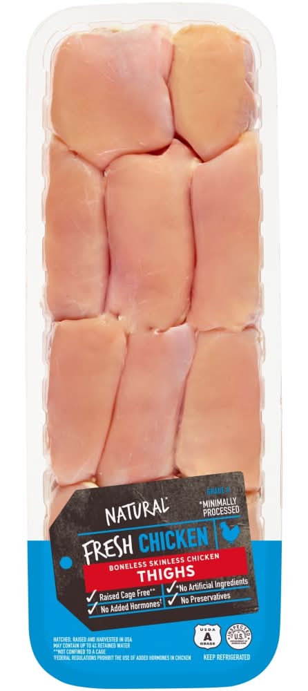 All Natural Boneless Skinless Fresh Chicken Thighs