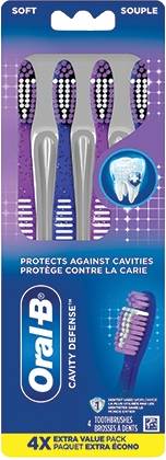 Oral-B Cavity Defense Soft Toothbrush, Blue-Purple (4 ct)