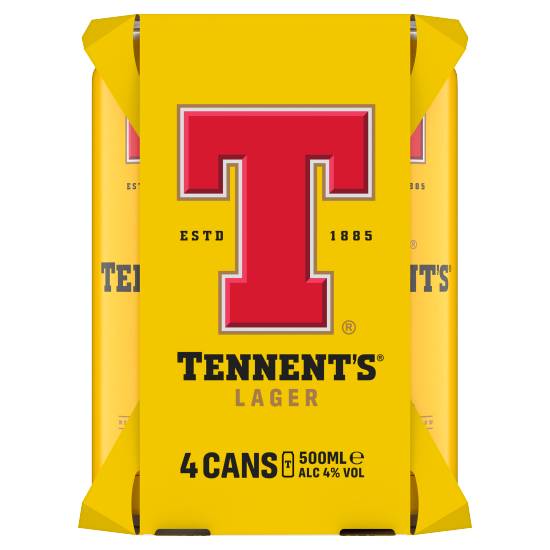 Tennent's Lager Cans 4 X 500ml