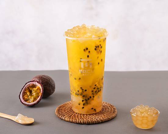 百香雙Q果茶 Fresh Passion Fruit Tea with Tapioca Balls and Jelly