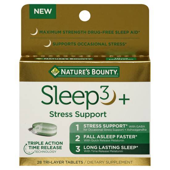 Nature's Bounty Sleep3+ Stress Support Tri-Layer Sleep Aid (28 ct)