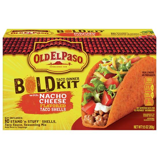 Old El Paso Stand 'N Stuff Bold Nacho Cheese Flavored Taco Dinner Kit (10 ct)