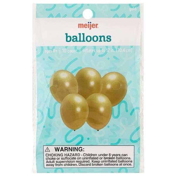Meijer Party Chrome Gold Balloons, 10 ct
