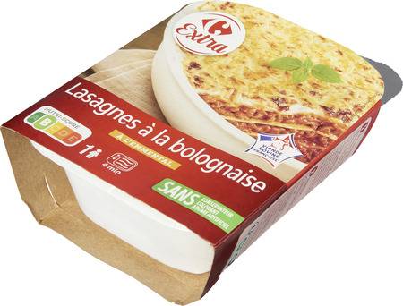 Plat cuisiné lasagnes bolognaise CARREFOUR EXTRA - la barquette de 350g