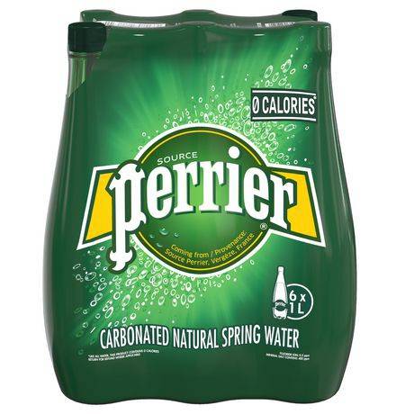 Perrier Carbonated Natural Spring Water (6 ct, 1 L)