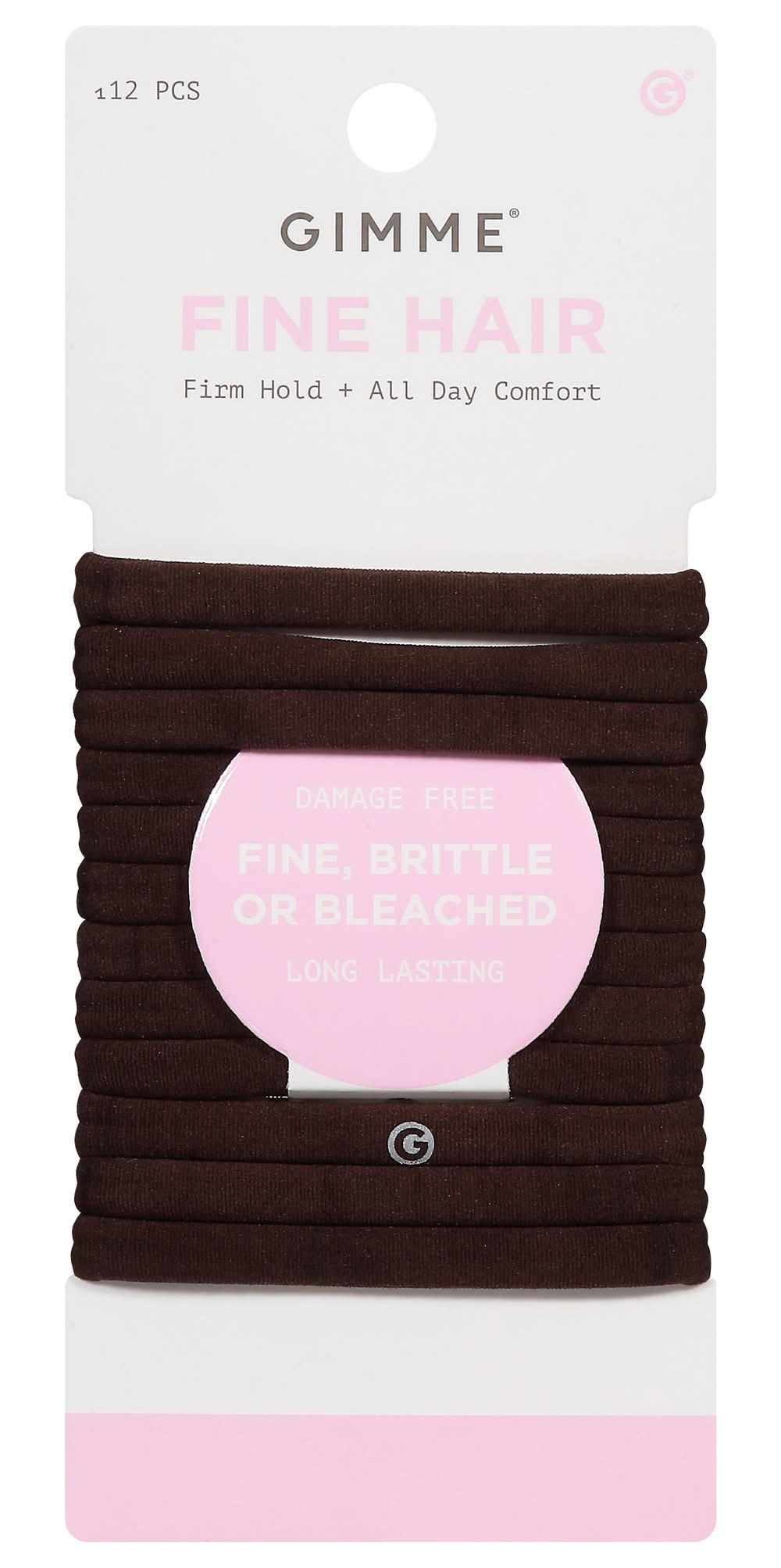 Gimme Premium Fine Hair Bands, Dark Brown (12 ct)