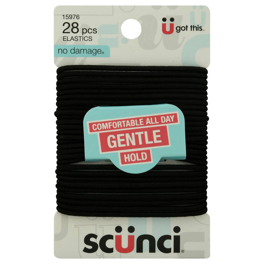 Scunci No Damage Black Hair Elastics (28 ct)