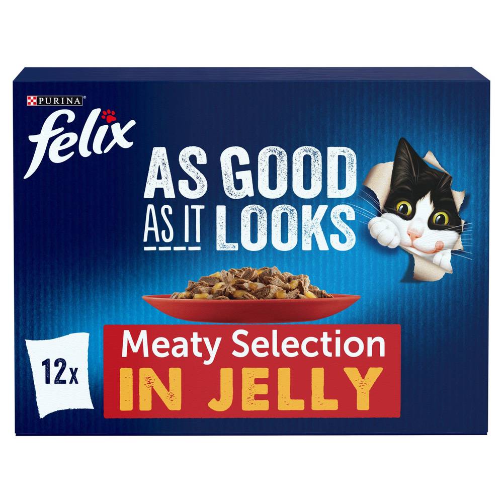 SAVE £0.60 Felix As Good As It Looks Cat Food Meat Selection 12x100g