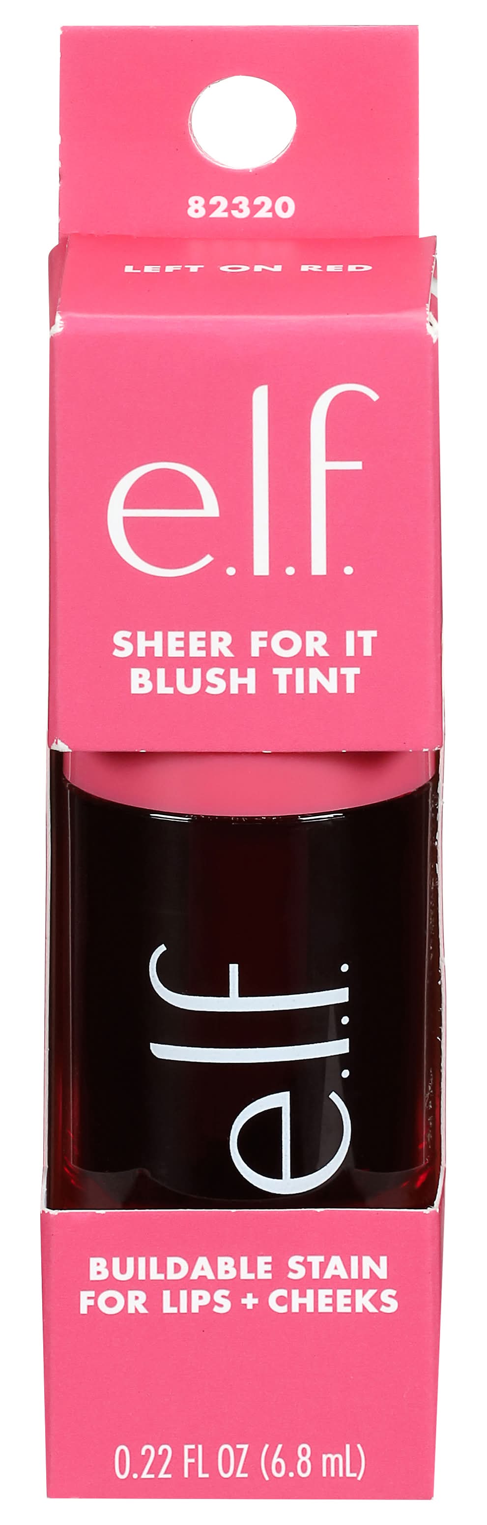 e.l.f. Sheer For It Blush Tint Buildable Stain For Lips & Cheek, Left on Red (0.22 fl oz)